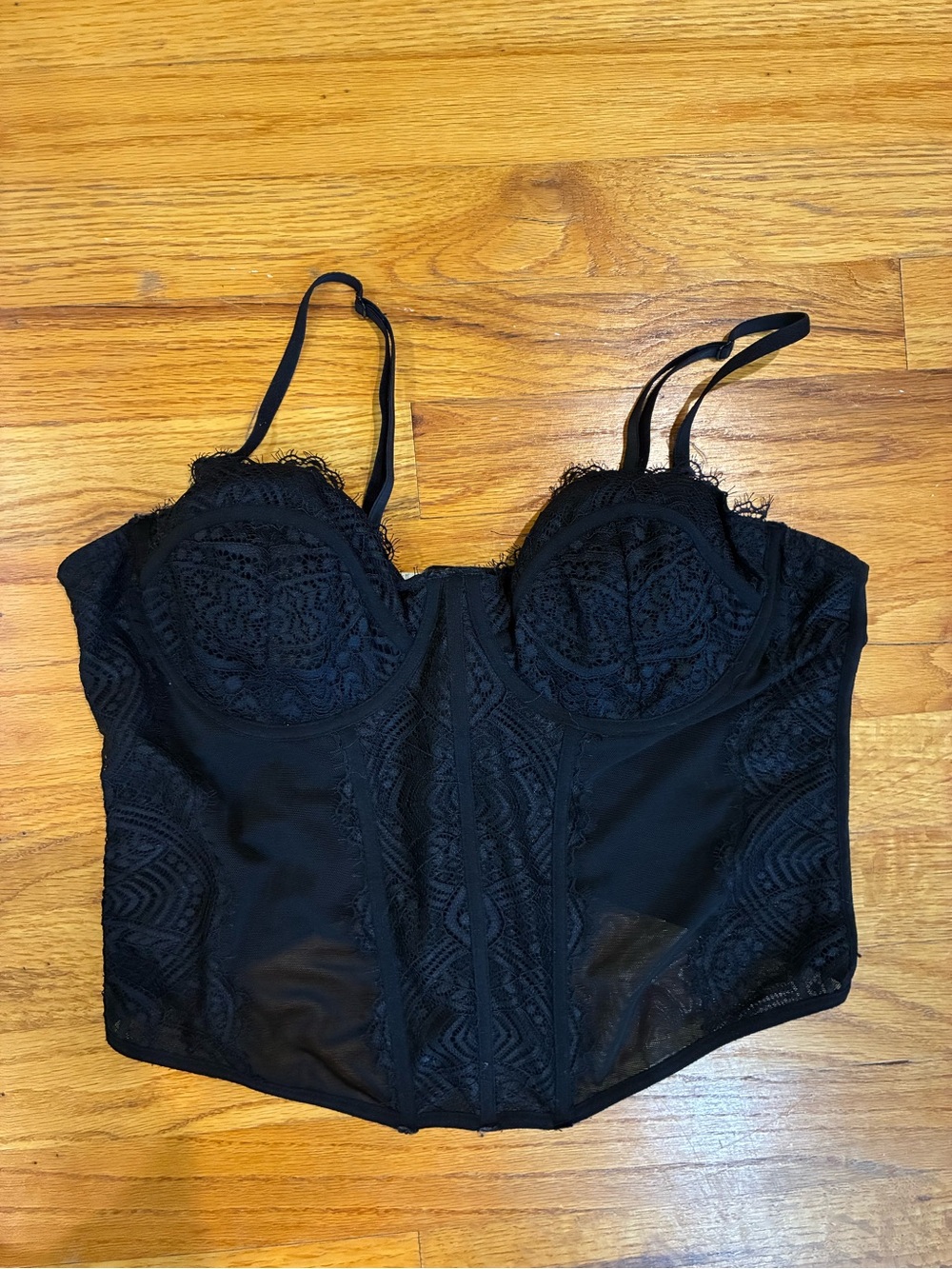 Garage Black Lace Bustier Corset Top